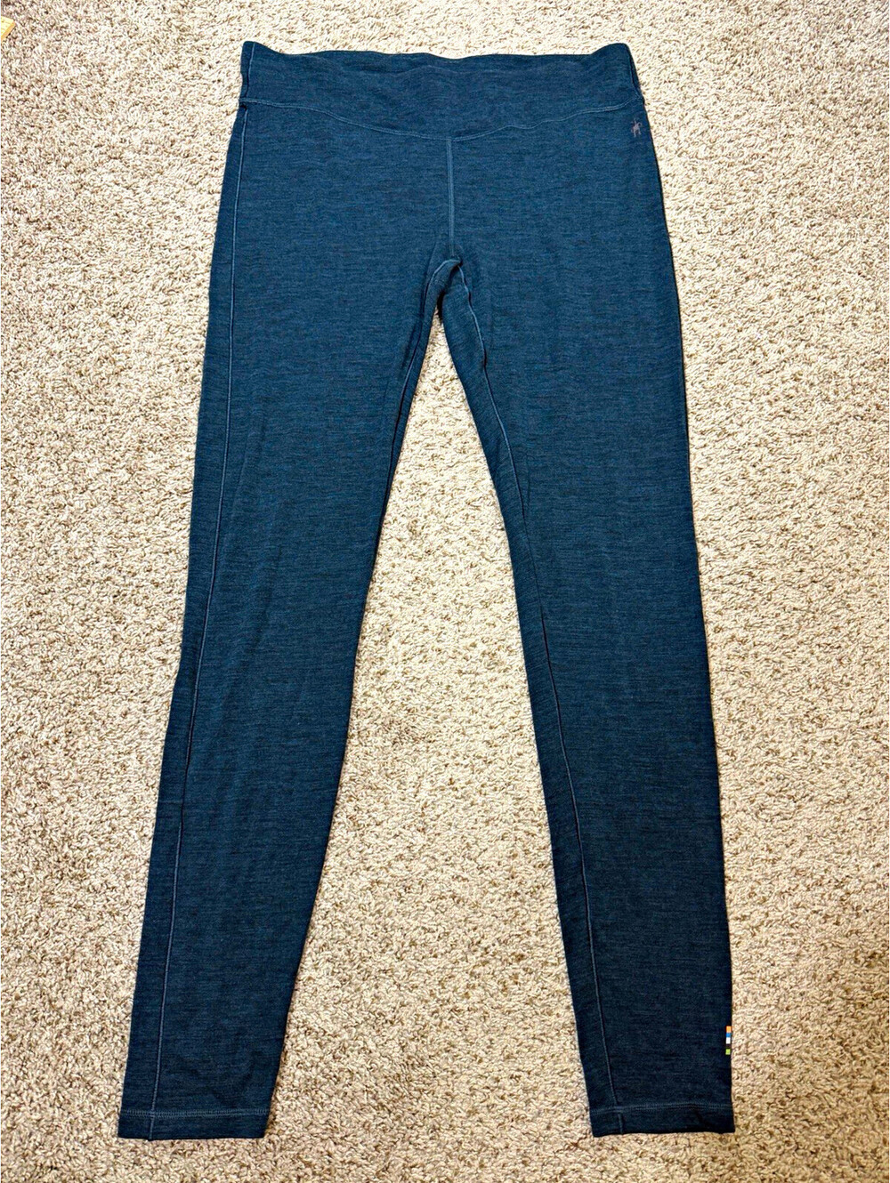 Smartwool Intraknit Blue 100% Merino Wool Base Layer Leggings Women’s XL Luxury